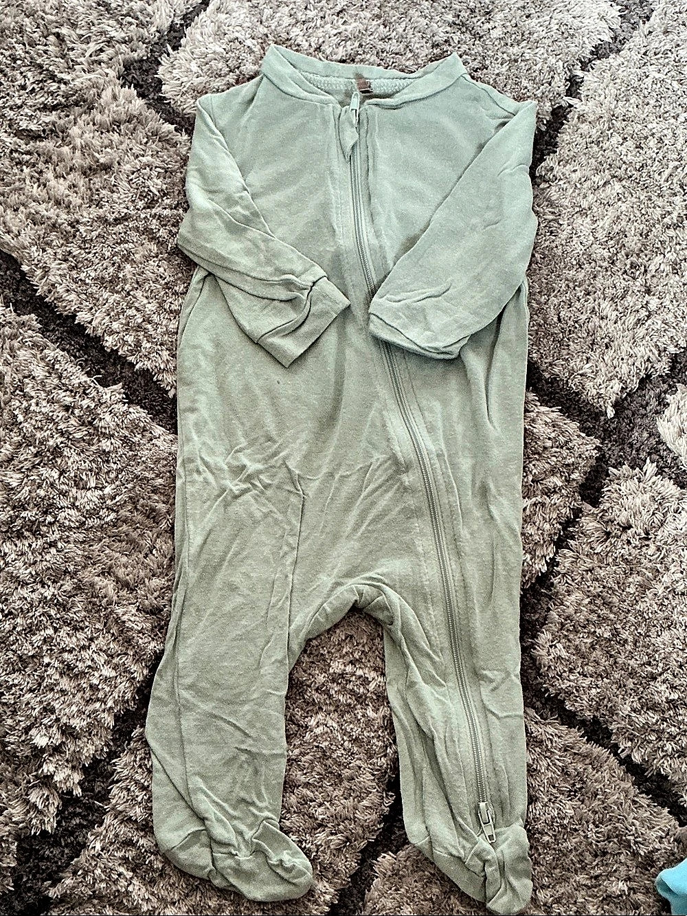 milkberry Baby Footie in Green Baby 9M